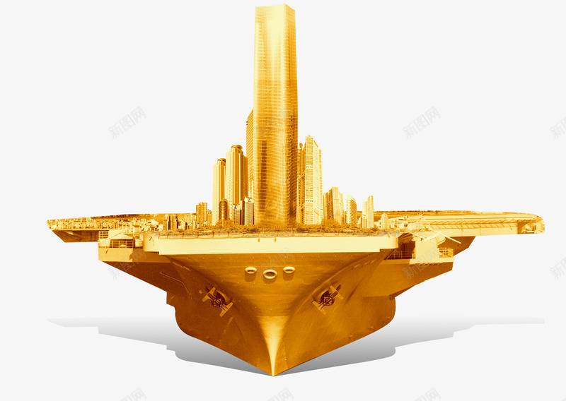 金色城市png免抠素材_新图网 https://ixintu.com 城市 房地产 炫酷 金色