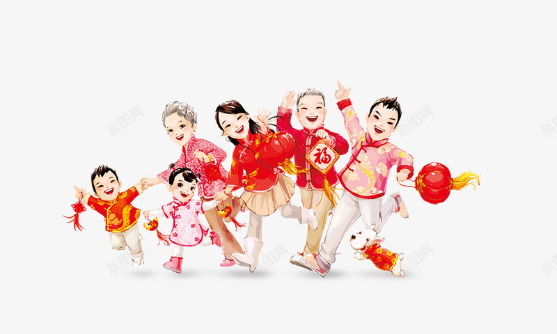 小孩png免抠素材_新图网 https://ixintu.com 喜庆 小孩 玩耍 红灯笼 过年啦