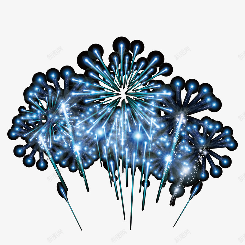 绽放的礼花png免抠素材_新图网 https://ixintu.com 礼花 绽放 花火 金色流沙