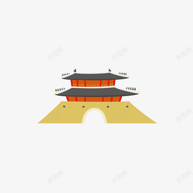 韩国建筑png免抠素材_新图网 https://ixintu.com 建筑物 房子 房屋 楼房 韩国元素 韩国建筑