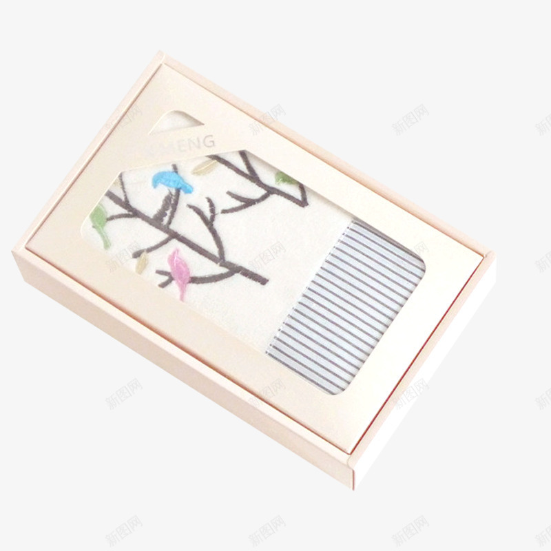 小树图案毛巾礼盒装png免抠素材_新图网 https://ixintu.com 单条毛巾 小树图案 毛巾包装 毛巾礼盒