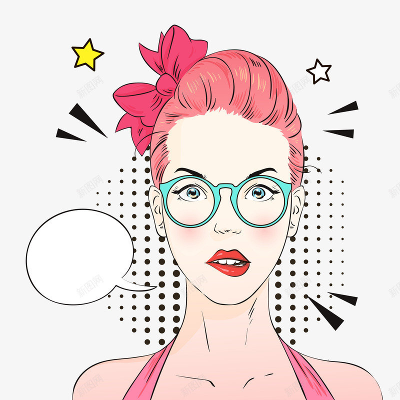 女人身边的对话框png免抠素材_新图网 https://ixintu.com 五角星 免抠图 女人 对话框 效果图 装饰图 装饰画