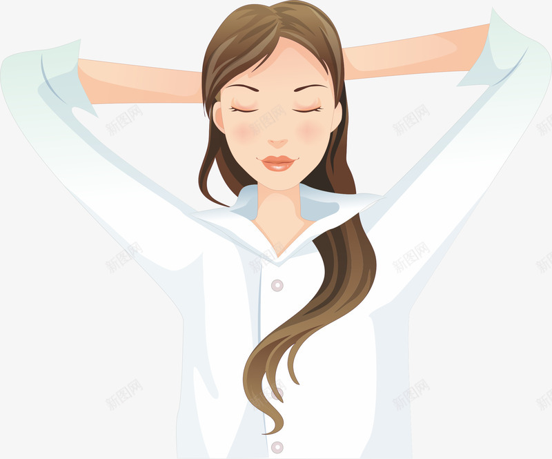 美女休息png免抠素材_新图网 https://ixintu.com 女人 少女 插画人物 睡觉 睡觉的女人 长发