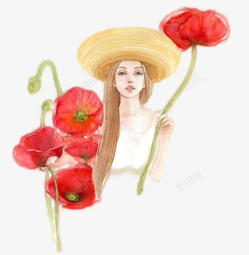 美女插画夏天清新png免抠素材_新图网 https://ixintu.com 夏天 插画 清新 美女