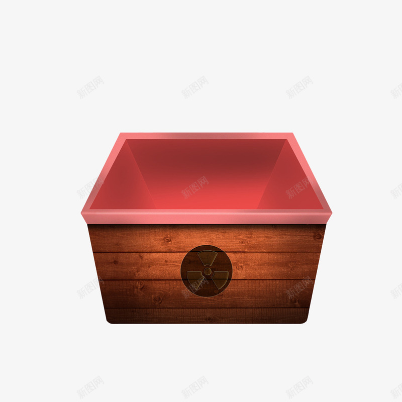 卡通收纳箱效果图png免抠素材_新图网 https://ixintu.com 彩箱 收纳箱 效果图 暗红色箱内壁 木质箱子