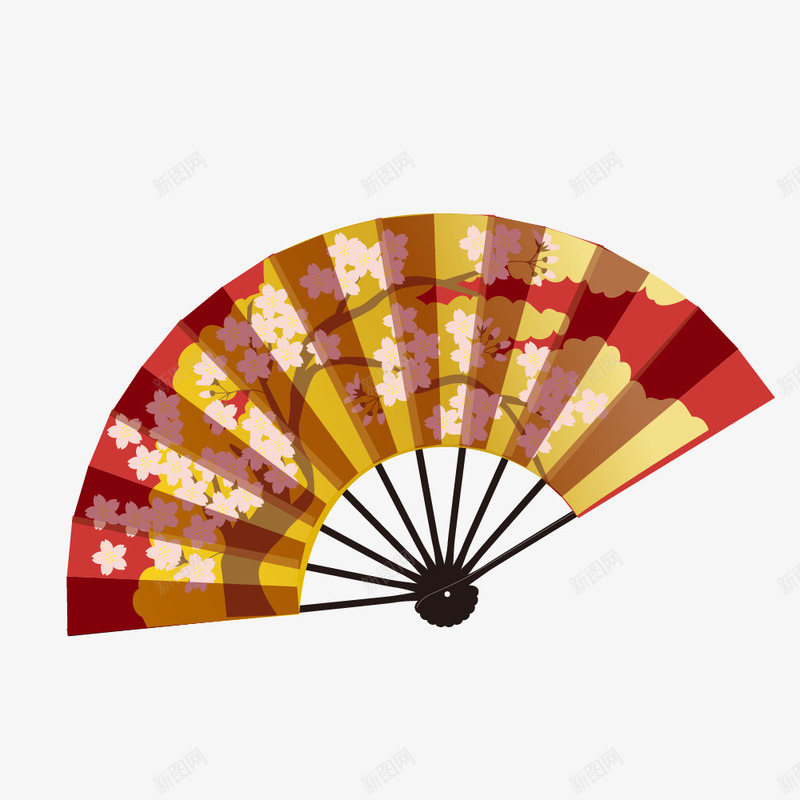 展开的梅花扇装饰png免抠素材_新图网 https://ixintu.com 免抠图 扇子 效果图 梅花扇子 装饰图 装饰画