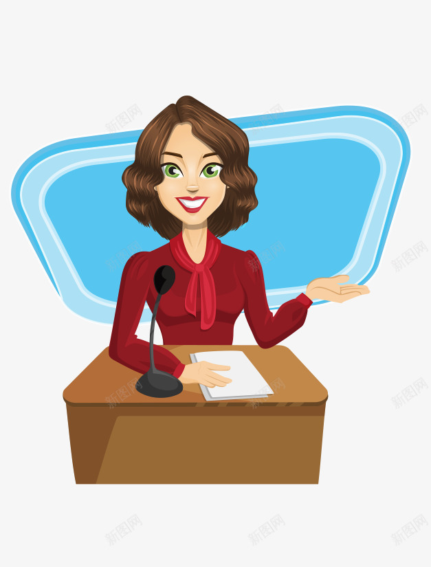 卡通手绘卷发演讲发言人美女矢量图ai免抠素材_新图网 https://ixintu.com 卡通的人物 卷发的美女 发言的美女 手绘的美女 演讲的美女 矢量图
