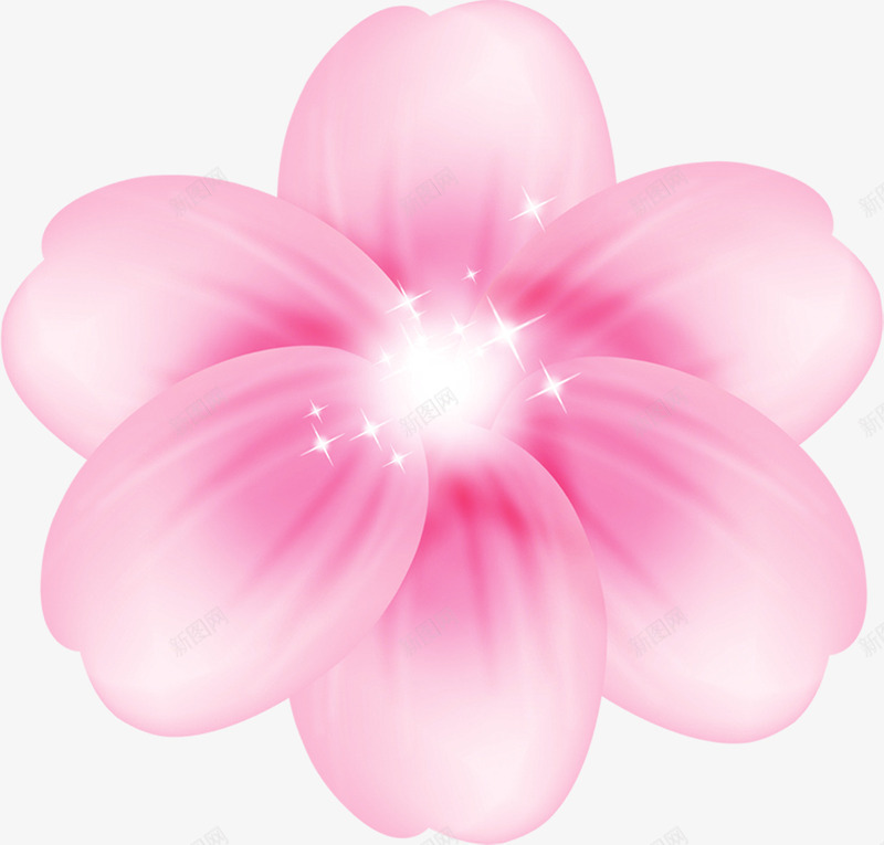 手绘梦幻粉色花朵亮光png免抠素材_新图网 https://ixintu.com 亮光 梦幻 粉色 花朵