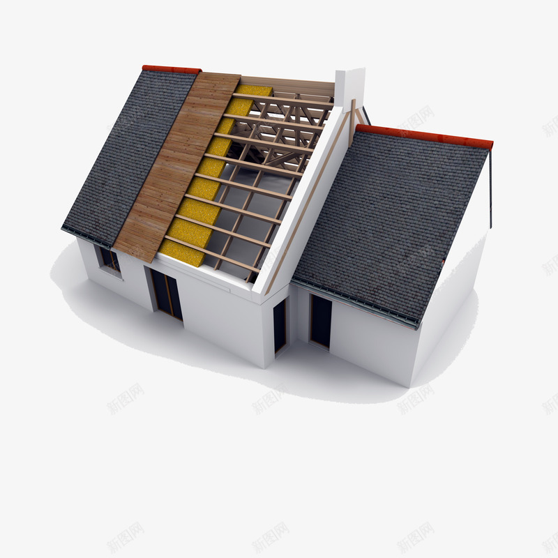 建筑与图纸psd免抠素材_新图网 https://ixintu.com 室内设计 房屋 模型
