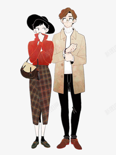 漫画png免抠素材_新图网 https://ixintu.com 帅哥 情侣 时尚 时装 美女