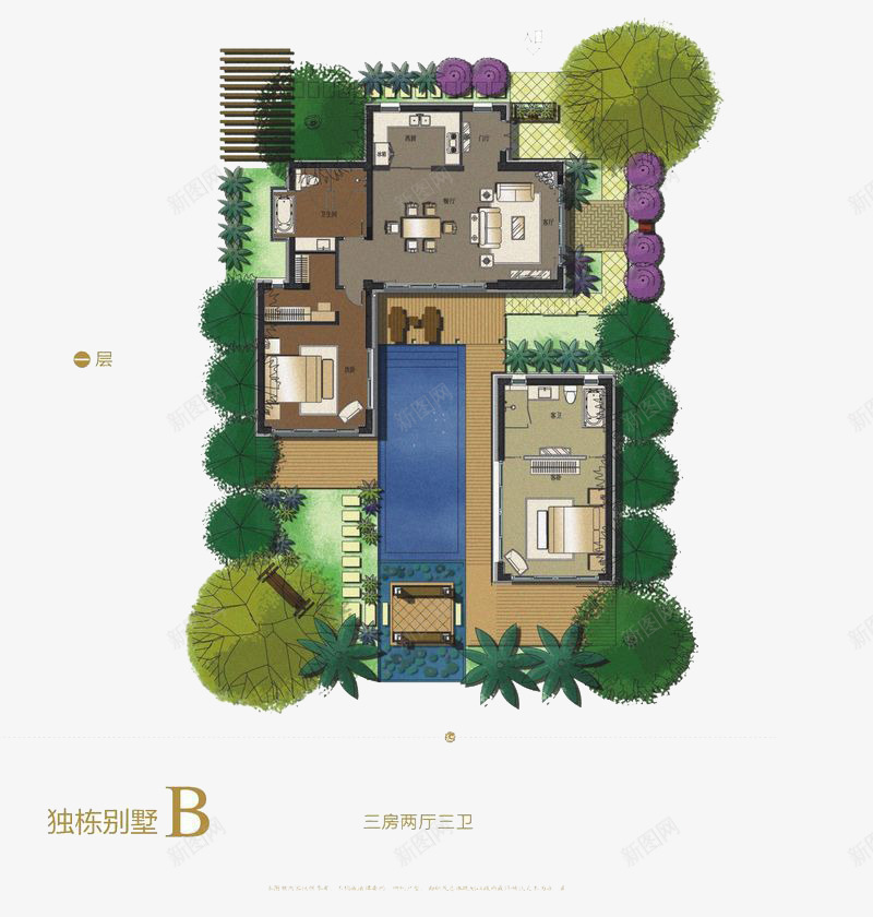 独栋别墅平面效果图png免抠素材_新图网 https://ixintu.com 房子平面图 房屋平面图 独栋别墅平面效果图 独栋房屋规划图