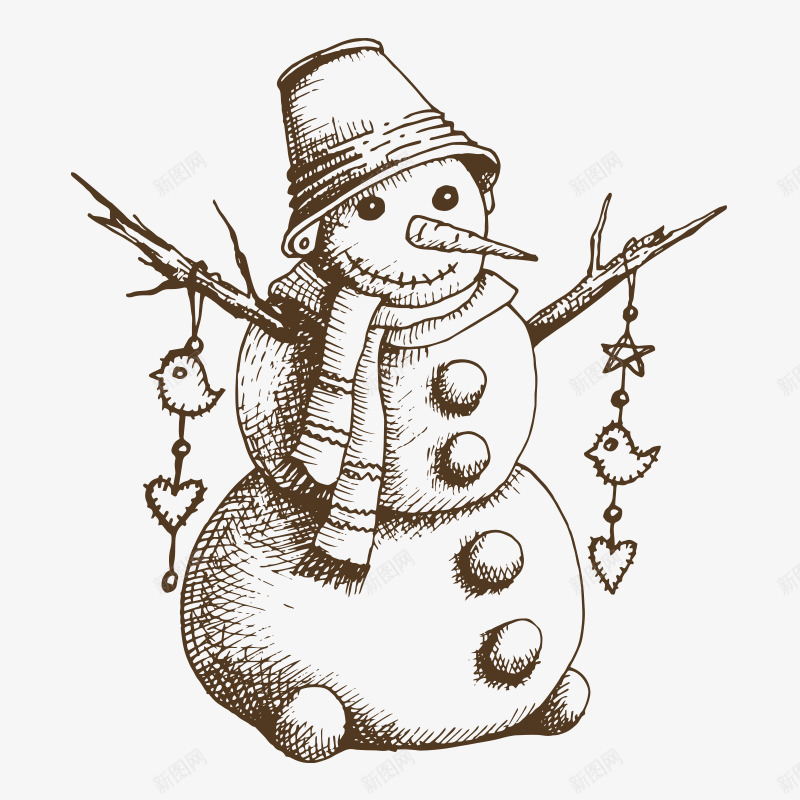 黑色手绘雪人效果图png免抠素材_新图网 https://ixintu.com 免抠图 帽子 手绘雪人 效果图 装饰图 装饰画 雪人