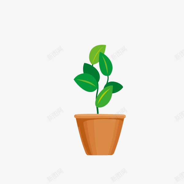 卡通植物盆栽装饰png免抠素材_新图网 https://ixintu.com 免抠图 卡通盆栽 效果图 植物 盆栽 绿叶 装饰图