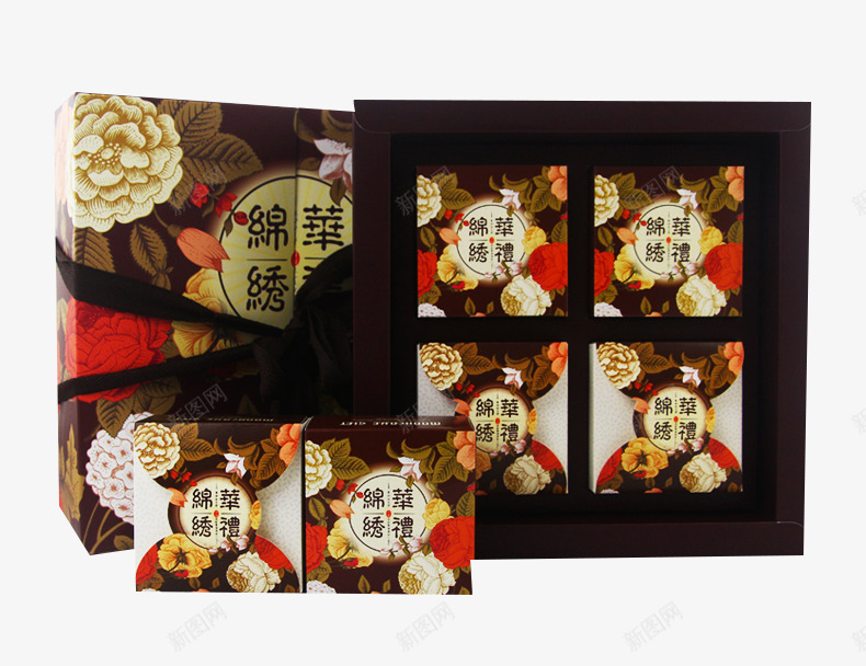 精美糕点礼盒png免抠素材_新图网 https://ixintu.com 中秋月饼盒 包装纸盒 月饼包装 月饼盒子