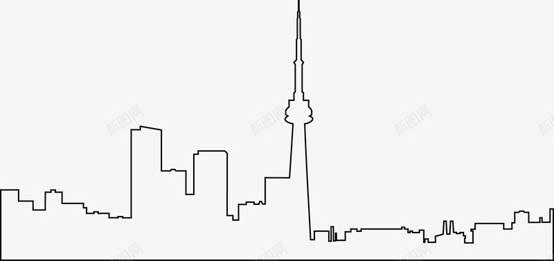 城市高楼建筑手绘图图标图标