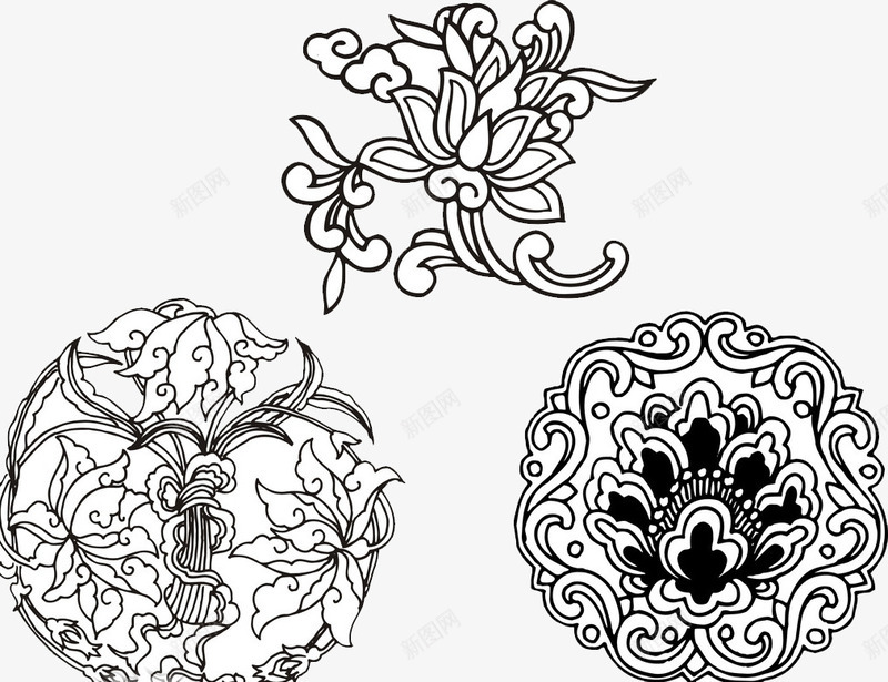 圆形荷花花纹png免抠素材_新图网 https://ixintu.com 佛教 佛教花纹 圆形 花纹 荷花