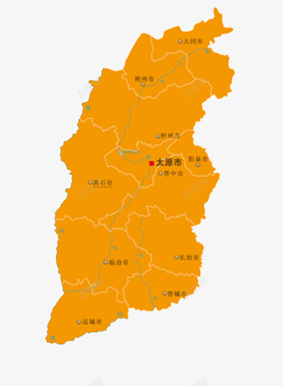 山西地图城市省份png免抠素材_新图网 https://ixintu.com 地图 城市 山西 山西地图