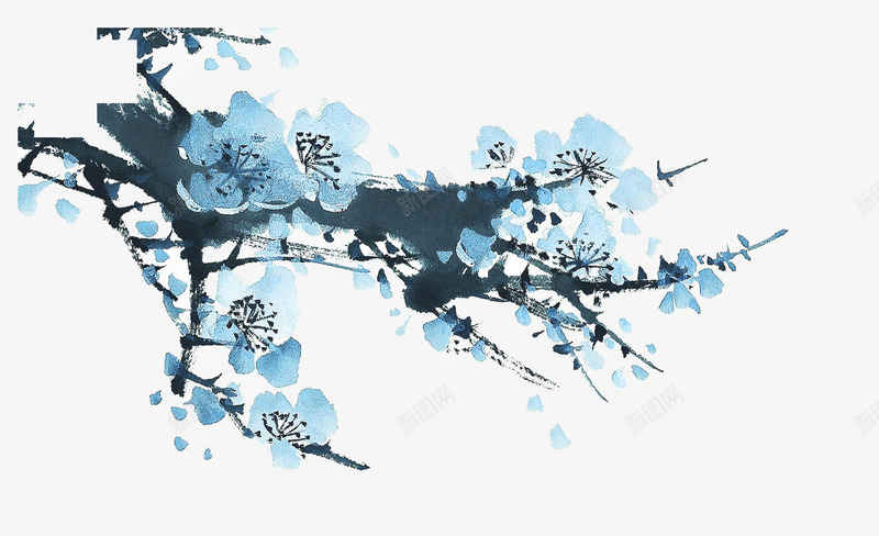 中式风格梅花png免抠素材_新图网 https://ixintu.com 中式风格梅花 彩绘梅花 桃花 水彩花朵