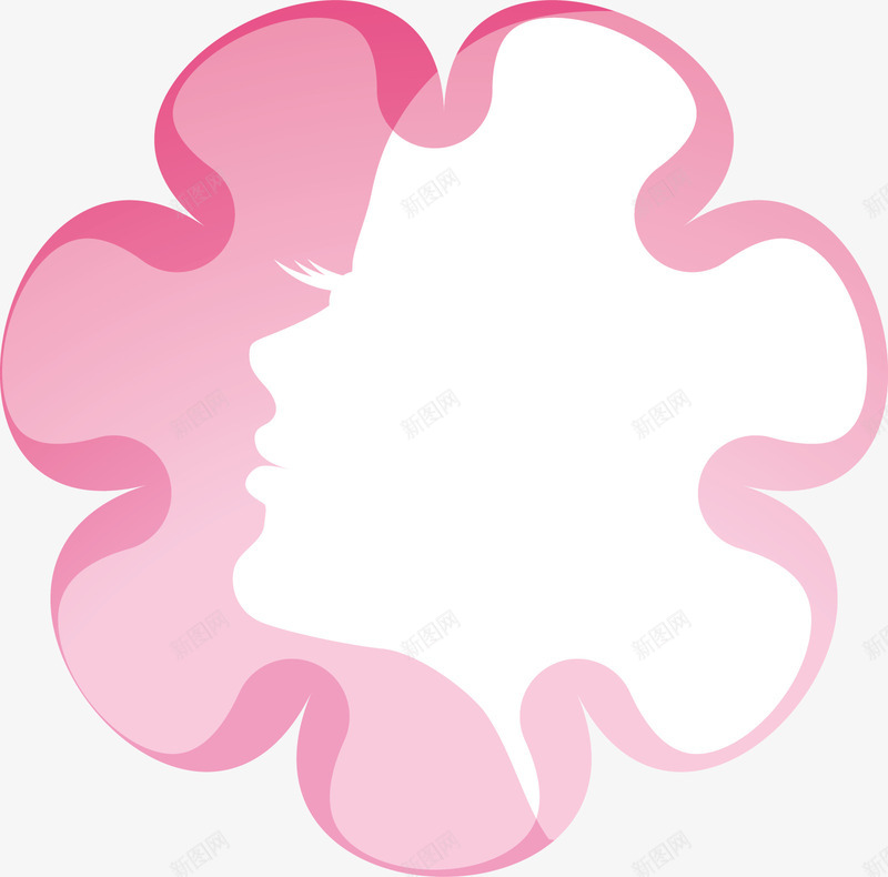 美女剪影轮廓剪影粉色花朵png免抠素材_新图网 https://ixintu.com 粉色花朵 美女剪影 轮廓剪影