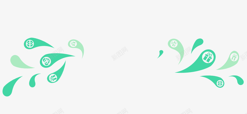 绿色卡通礼花漂浮png免抠素材_新图网 https://ixintu.com 免抠PNG 卡通 漂浮素材 礼花 绿色