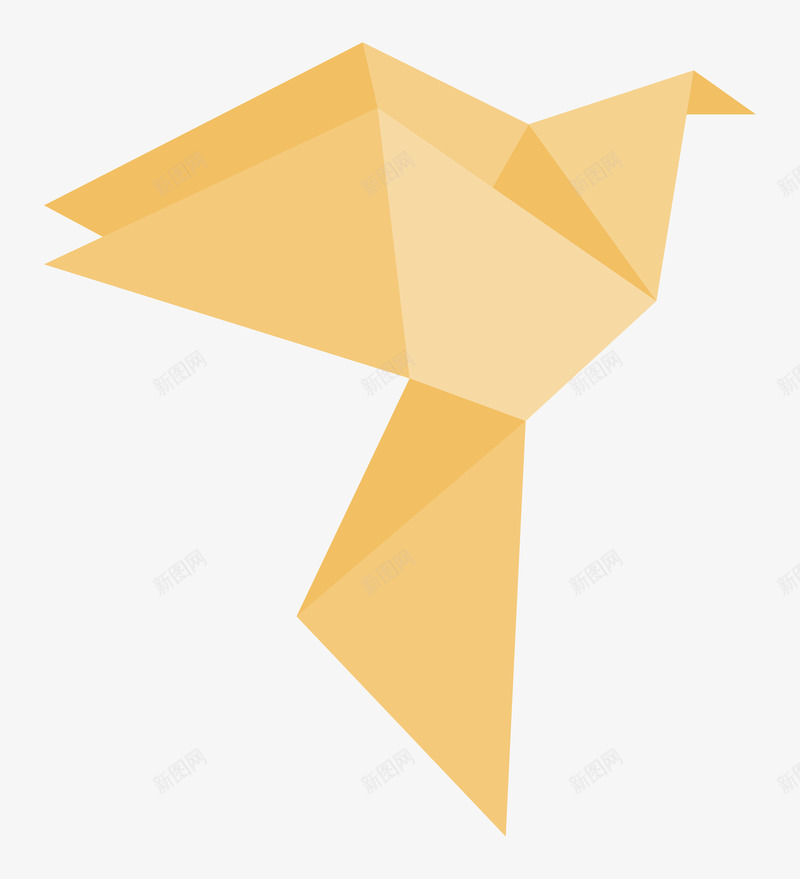 黄色卡通千纸鹤png免抠素材_新图网 https://ixintu.com 免抠图 千纸鹤 卡通千纸鹤 手绘千纸鹤 效果图 黄色千纸鹤