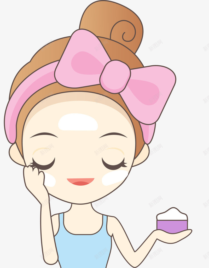 可爱除皱女孩png免抠素材_新图网 https://ixintu.com 可爱女孩 漂亮女孩 美丽女生 美容化妆 装饰图案 除皱女生