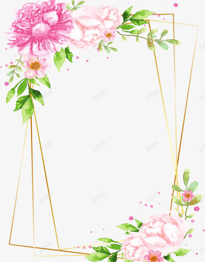 手绘粉色花朵请帖矢量图ai免抠素材_新图网 https://ixintu.com 婚礼请帖 手绘风 浪漫花朵 矢量png 粉色花朵 邀请函 矢量图