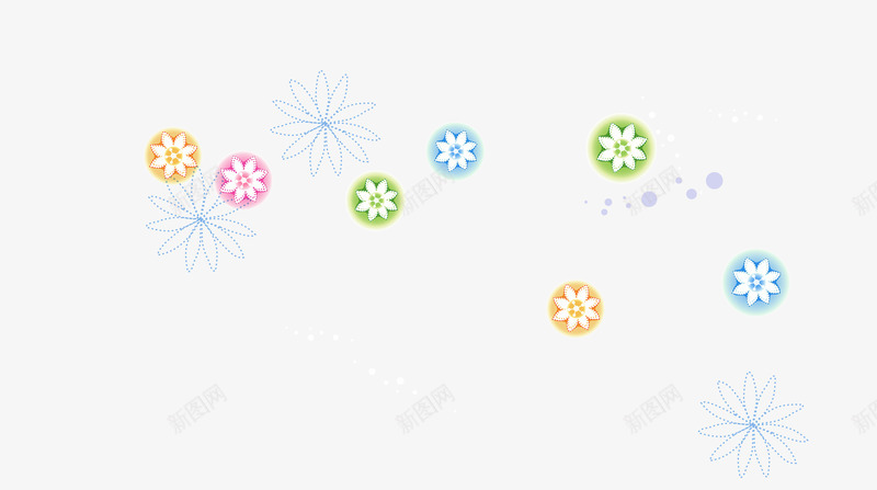 花朵漂浮png免抠素材_新图网 https://ixintu.com 小圆点 漂浮 花朵 花束
