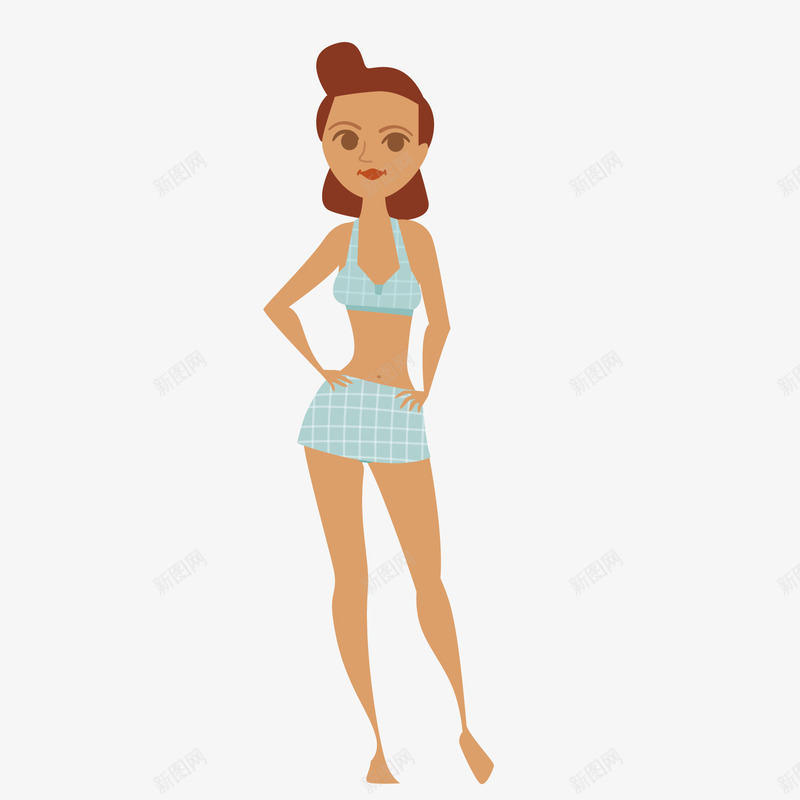 美女模特卡通插画矢量图ai免抠素材_新图网 https://ixintu.com 亭亭玉立 卡通插画 战立 模特 气质 矢量图 美女 苗条的女生 身材