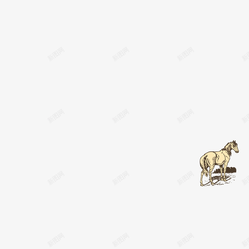 牧场动物马png免抠素材_新图网 https://ixintu.com 版绘 牧场动物 美式热狗封面 铅笔绘 马