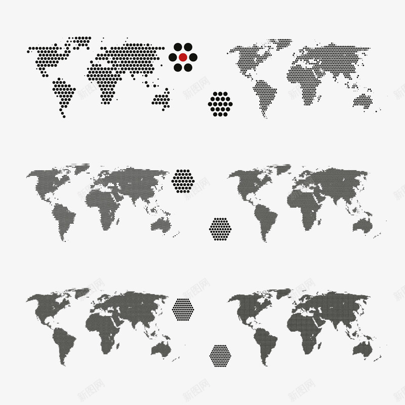 世界地图与圆点png免抠素材_新图网 https://ixintu.com 世界地图 全球 圆点地图