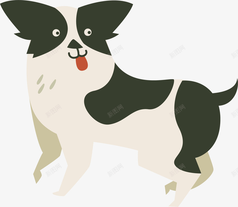 手绘卡通黑白小花狗图标png_新图网 https://ixintu.com 动画动漫 卡通狗 填色练习 宠物包装 宠物狗 小狗剪纸 小狗图标 小花狗 扁平化 犬 狗狗贴纸