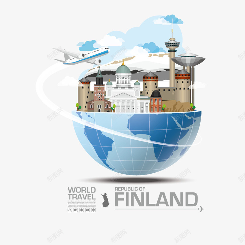 芬兰矢量图eps免抠素材_新图网 https://ixintu.com finland 建筑 旅游 芬兰 矢量图