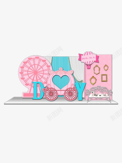 婚礼场景效果图png免抠素材_新图网 https://ixintu.com 唯美 梦幻 浪漫 粉色