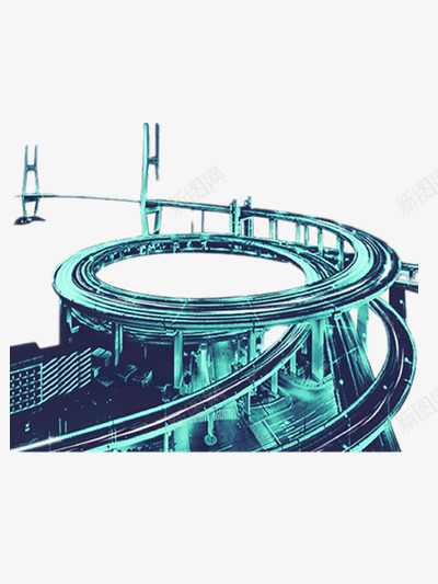 城市png免抠素材_新图网 https://ixintu.com 公路 手绘城市 立交桥
