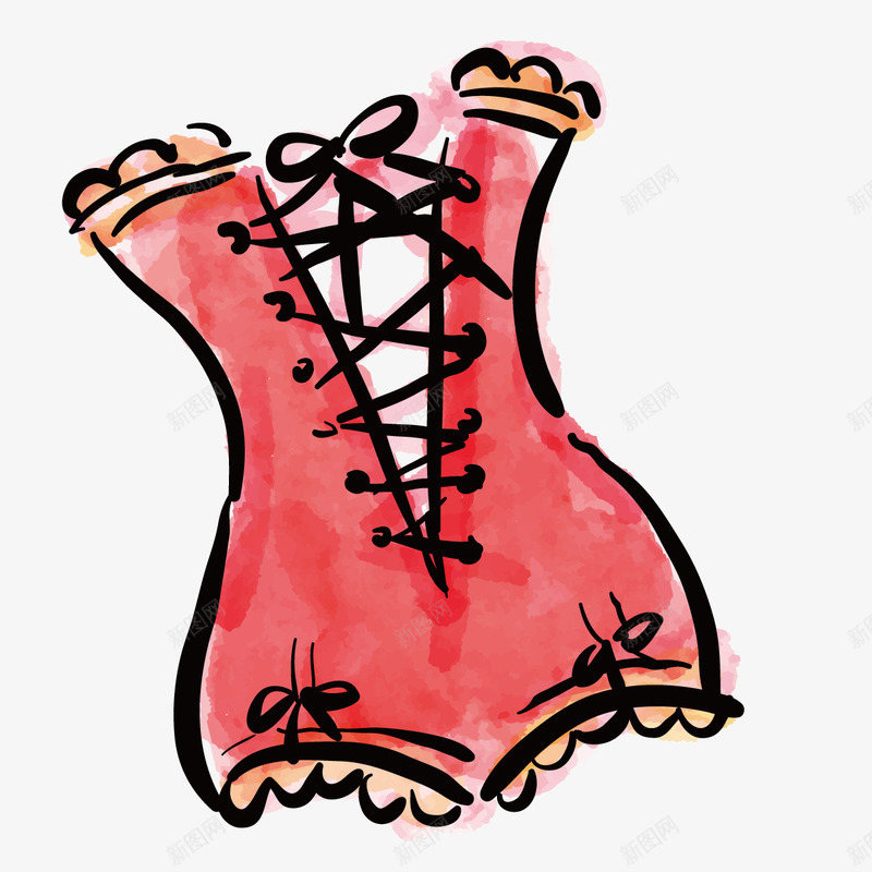 塑身衣png免抠素材_新图网 https://ixintu.com 女性 手绘 蝴蝶结 衣服