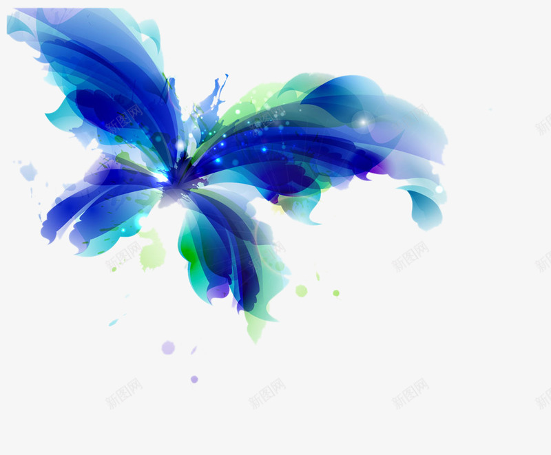 幻影蝶png免抠素材_新图网 https://ixintu.com 动物 彩色 梦幻 蝴蝶