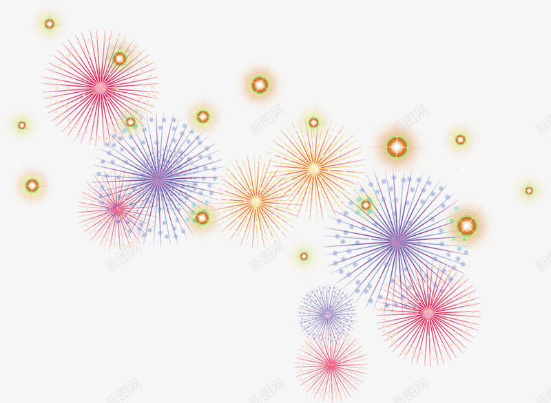 中秋节各种颜色的礼花png免抠素材_新图网 https://ixintu.com 中秋节 各种 礼花 颜色