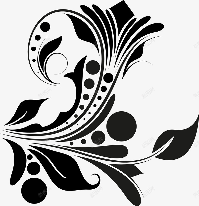 水墨花纹图标png_新图网 https://ixintu.com 叶子 圆点 实用背景花纹 时尚背景 时尚花纹 水墨花纹 矢量素材 矢量花纹 背景 花纹