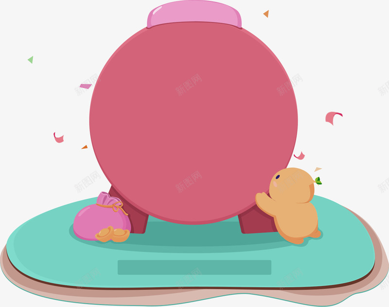 卡通大鼓礼花边框纹理png免抠素材_新图网 https://ixintu.com 免抠PNG 卡通 大鼓 礼花 边框纹理 钱袋