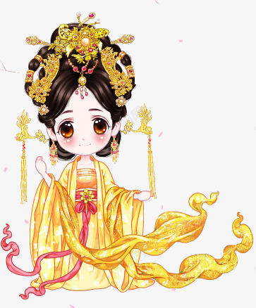 贵妃美女png免抠素材_新图网 https://ixintu.com 可爱 小孩 彩绘 美女 贵妃