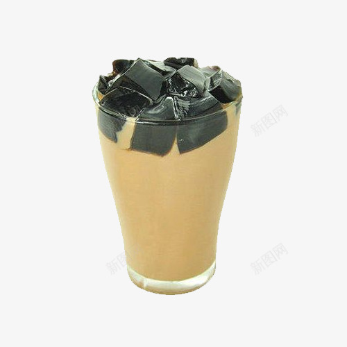 玻璃杯黑色仙草奶茶png免抠素材_新图网 https://ixintu.com 下午茶 仙草奶茶 冷饮 奶茶 清热解毒 烧仙草 玻璃杯黑色 甜品 美容养颜
