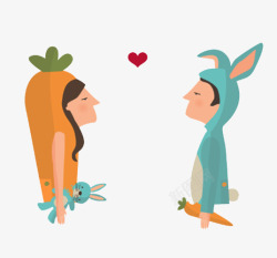 胡萝卜和兔子素材