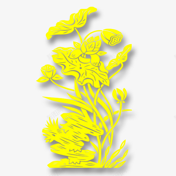 中国古典吉祥花纹psd免抠素材_新图网 https://ixintu.com 中式 古典 吉祥 荷花