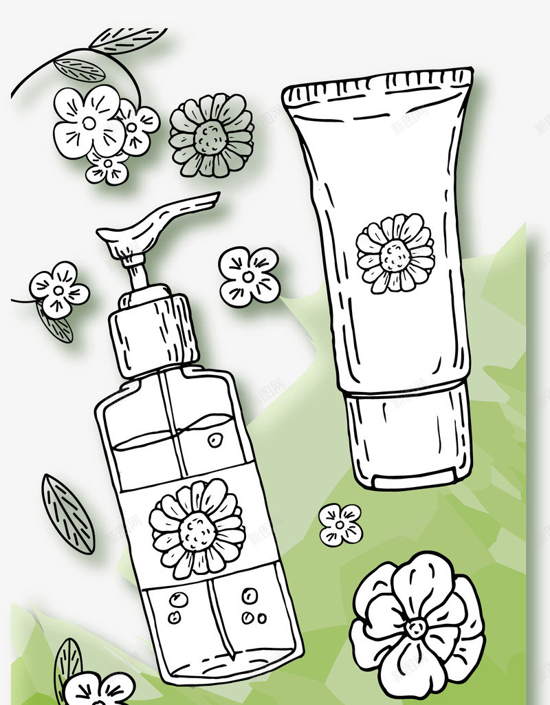 手绘化妆品水彩装饰线稿矢量图ai免抠素材_新图网 https://ixintu.com 化妆品 手绘 水彩 海报 线稿 装饰 矢量图