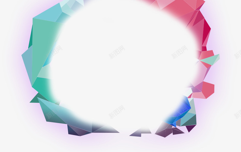 粉绿色三角形边框png免抠素材_新图网 https://ixintu.com 三角形 绿色 边框