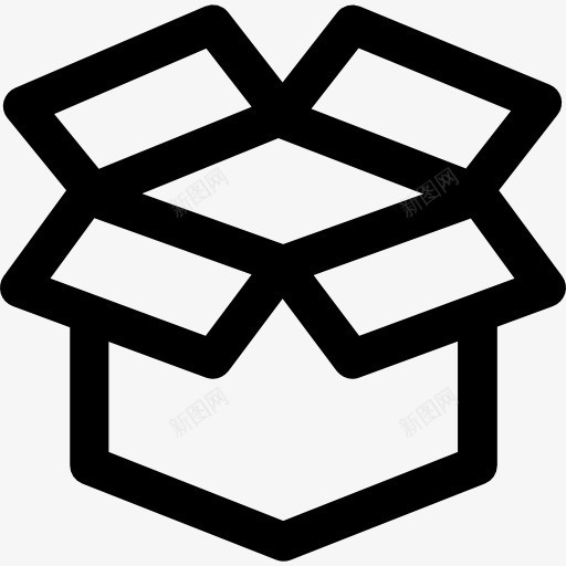 打开盒子图标png_新图网 https://ixintu.com 办公用品 包装 拆箱 数据存储 文件存储 盒