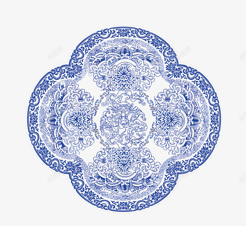 青花瓷花纹png免抠素材_新图网 https://ixintu.com PNG PNG免费下载 PNG图片 中国风 中式 复古 花纹 青花瓷