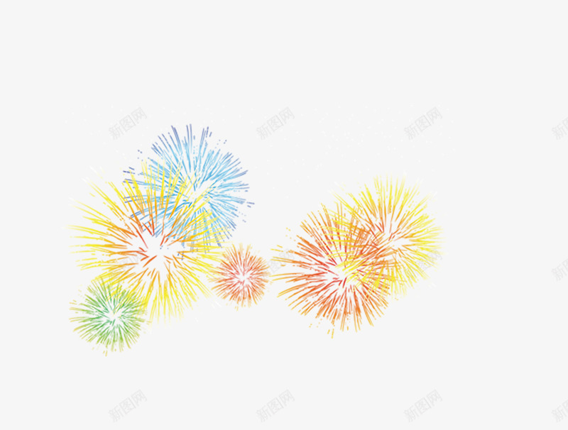 烟花png免抠素材_新图网 https://ixintu.com 喜庆 彩色烟花 烟花 焰火 爆炸 黄色