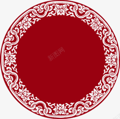 中秋节红色花纹包装png免抠素材_新图网 https://ixintu.com 中秋节 包装 红色 花纹